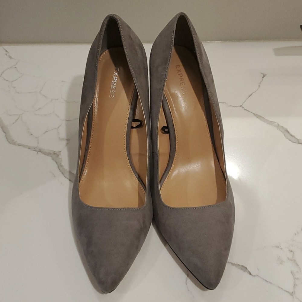 Gray Suede Wedges